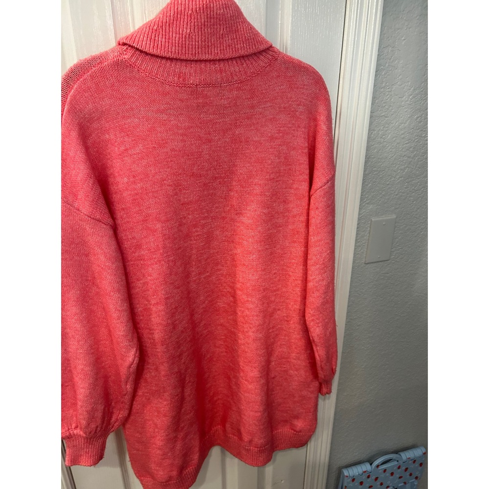 Show‎ Me Your Mumu Chester Sweater Dress Hot Pink Knit Turtleneck Oversized Mini - Picture 6 of 8